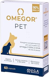 OMEGOR Pet 60 Kapseln – Omega 3 für Hunde & Katzen – Mit EPA & DHA aus gereinigtem Fischöl …