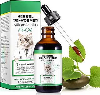 Wurmkur Katzen 60ml | mit Probiotika | Natürliche Entwurmungsmittel für Katzen | Wurmtropfen zu…