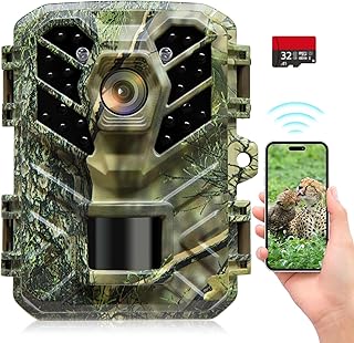 Coolifepro WIFI Bluetooth Kamera, mini 32MP 1080P Infrarot-Jägerkamera wasserdicht IP66 Fotokame…