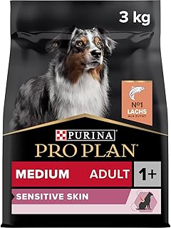 Pro Plan Medium Adult Sensitive Skin, Hundefutter trocken, reich an Lachs, 1er Pack (1 x 3 kg)