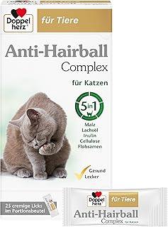 Doppelherz Anti-Hairball Complex für Katzen – Mit wertvollen Faserstoffen und Ölen zur Unters…