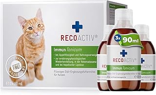 RECOACTIV Immun Tonicum für Katzen – 3 x 90 ml – Diät-Ergänzungsfuttermittel & Appetitanreger …