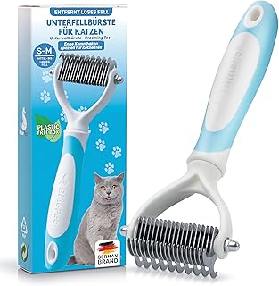 BluePet Unterwollbürste für Katzen, Katzenbürste für Langhaar, Fellbürste zum Entfernen von …