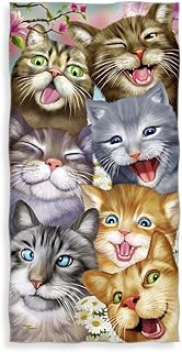 YISUMEI – Badetuch – Katzen Selfie – 70 cm x 140 cm Strandtuch