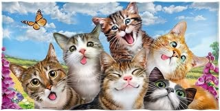 YISUMEI – Badetuch – Katzen Selfie – 70 cm x 140 cm Strandtuch