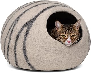 MEOWFIA Katzenbett aus Merinowolle – Handgefilztes, Umweltfreundliches Katzenbett für Katzen &…