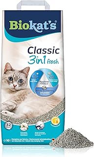 Biokat’s Classic fresh 3in1 Katzenstreu mit Cotton Blossom-Duft – Klumpstreu aus Bentonit mit 3 u…