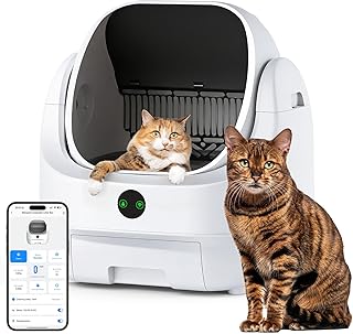 Katzenklo Selbstreinigend Offen, Ellenpent Elektrische Katzentoilette für Große Katzen mit Geru…