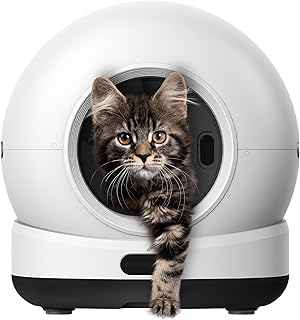 Selbstreinigende Katzentoilette, 82L Katzenklo Selbstreinigend mit App – Inkl. Katzenklo-Matte …
