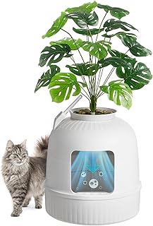 Lifewit Katzenklo Blumentopf mit Pflanze & Schaufel, Katzenklo Versteckt, Katzentoilette XXL mit …