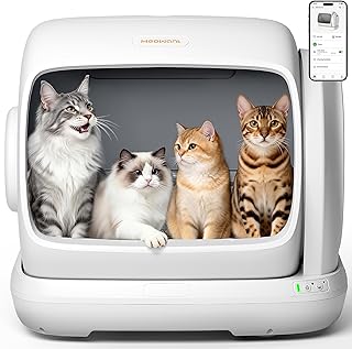 MeoWant Selbstreinigende Katzentoilette XXXL,Katzenklo Selbstreinigend 106L Extragroße Kapazitä…