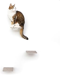 LucyBalu® Steps Katzentreppe mit Filzauflage I Wandstufen aus Metall 3er Set 18 x 18 cm I Katzen…