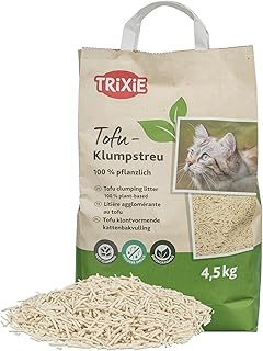 Trixie Tofu-Klumpstreu 4,5 kg – staubarmes Katzenstreu für Katzentoiletten, geruchsneutralisie…