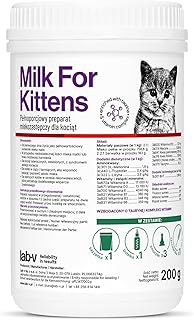 Lab-V Katzenmilch Pulver für Kitten 200g mit Fütterungsflasche und Sauger – Aufzuchtmilch fü…