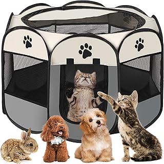 Welpenauslauf Faltbare Hundebox für Zuhause Welpenlaufstall 74x74x43cm Katzengehege für Drinnen…