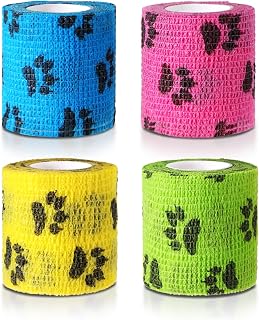 Selbstklebende Bandagen (5cm Breite)(4er-Pack) | Atmungsaktive Elastische Bandagen für Haustiere…