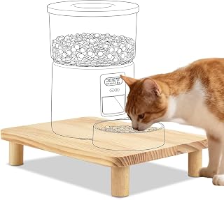 SZEE Erhöhter Stand für Futterautomat Katze, Katzenfutter Automat Halterung aus Massivholz, Ent…