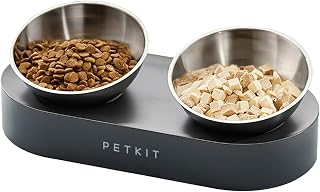 PETKIT CYBERTAIL Katzen Erhöhte Schüssel Edelstahl, Gekippter Hund Katzen Erhöhte Futternäpfe…