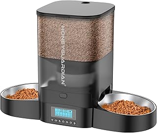 HoneyGuaridan Futterautomat Katze 2 näpfe, Gleichmäßig Verteilung Katzenfutter Automat, 3.5L T…