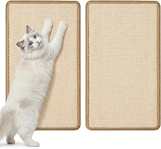 Gimars 2er Set Sisal Kratzmatte Katze 50x30cm, Kratzschutz für Sofa & Wand, Selbstklebende Kratz…