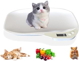 Tierwaage für Kleine Tiere, Kleine Digitalwaage Haustierwaage, Hundewaage 15Kg (±1gram), LCD Di…