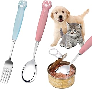 Tierfutterlöffel Lang 18.5cm, Katzenfutter Löffel Lang Hundefutter Gabel Nassfutter Katzen Löf…