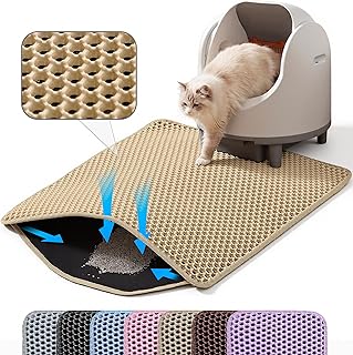 Katzenklo Matte, 60x45cm wasserdichte Katzenstreu Matte, Beige | Doppelschichtige Wabenstruktur, …