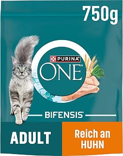 PURINA ONE BIFENSIS Adult, Katzenfutter trocken, reich an Huhn, 6 x 750g