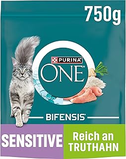 PURINA ONE BIFENSIS Sensitive, reich an Truthahn, 6 x 750g | Katzenfutter trocken