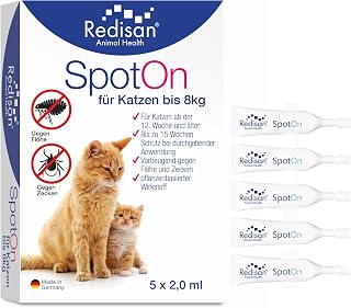 Katzen Spot on Pflanzenbasiertes Zeckenmittel | OHNE Chemie, Schutz vor Zecken Flöhen & Insekten…