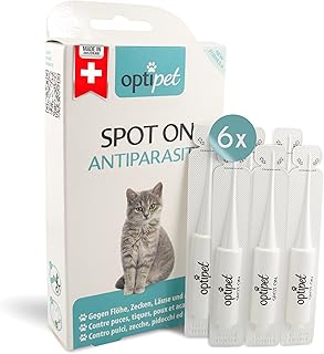 OptiPet Spot On Pipetten für Katzen 6x1ml – Hochwirksame Tropfen gegen Milben, Flöhe, Zecken & …