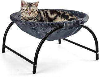 LIFLIX Katzen Hängematte, erhöhter Katzenbett mit abnehmbarem, Waschbarem Netzstoff, stehend ka…