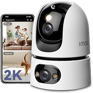 Imou 2K+2K Dual Kameras Überwachung Innen mit Mensch/Tier, 2.4/5GHz WLAN 360° PTZ Überwachungs…