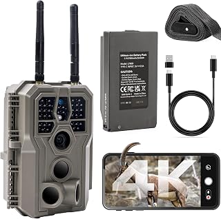 GardePro E8 2.0 Pro 4K Wildkamera WLAN mit 7800mAh Akku | 50 Meter lokale WLAN-Reichweite, 64MP W…