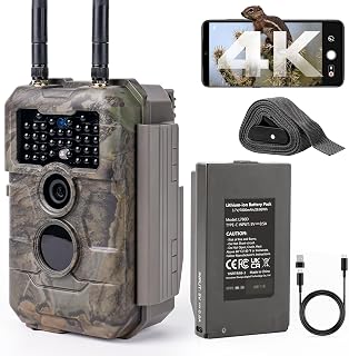 GardePro E6 2.0 Pro 4K Wildkamera WLAN mit 7800mAh Akku und 50m Lokaler WLAN-Reichweite, 64MP Wil…