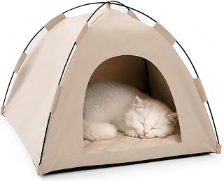 Katzenzelt Hundezelt Haustierzelt – Faltbare Katzenhöhle & Katzennest für Katzen & kleine Hunde…