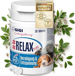 Relax Plus für Hunde & Katzen, 30 Kautabletten | Mit Baldrian & Melisse – für innere Balance be…