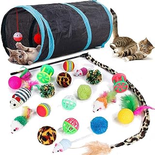 Speedy Panther 21 Stücke Katzenspielzeug Set Katzentunnel Interaktives Katzen Spielzeug für Kä…