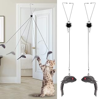 2 Stück Katzenspielzeug Selbstbeschäftigung Hängende Trrahmen Katzenspielzeu mit Elastische Ma…
