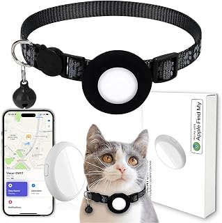GPS Tracker für Katzen,GPS Tracker Katze Halsband,Arbeite mit App Find My (nur IOS), Reflektiere…