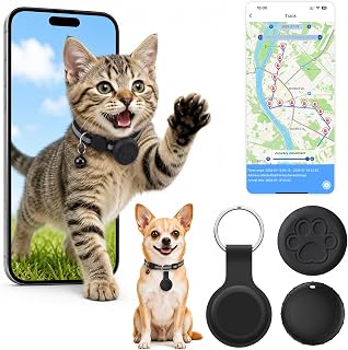 Katze GPS Tracker Hund, Smart Tracker Ohne ABO Geeignet für Katzen/Hund Kompatibel mit iOS ＆ A…