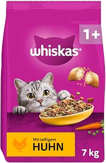 WHISKAS Trockenfutter für ausgewachsene Katzen 7kg mit Huhn