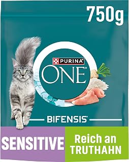 PURINA ONE BIFENSIS Sensitive, reich an Truthahn, 6 x 750g | Katzenfutter trocken