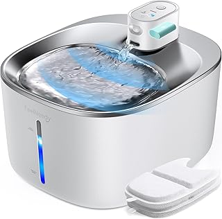 FEELNEEDY 4L kabelloser Katzenbrunnen mit Bewegungsmelder, 4000mAh Akku | Leise Trinkbrunnen für…