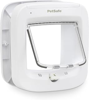 PetSafe Mikrochip-Katzenklappe, Weiß | RFID-Zugang für bis zu 40 Haustiere, 4 Verschlussoptione…
