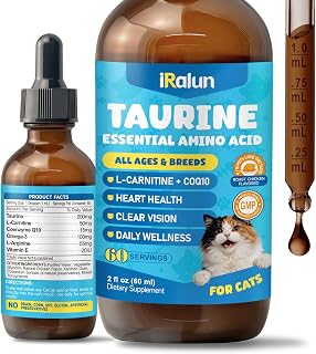 Taurin für Katzen Tropfen – Unterstützung für Herz, Sehkraft, 60ml | Taurin Ergänzungsmittel …