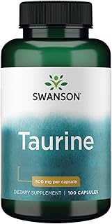 Swanson, Taurine, 100 glutenfreie Kapseln, 500mg Taurin je Dosis, Sojafrei, GMO frei, Geschmacksn…