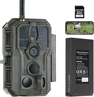 GardePro E8P Max Wildkamera WLAN, Wiederaufladbare 8000mAh Akku, Integrierte SD Karte, 64MP 1296P…