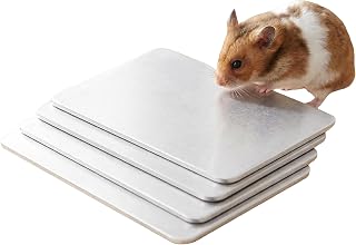 4 Stück 12 x 8cm Hamster-Kühlkissen, Kühlmatte für Haustiere Kühlplatte aus Aluminiumlegieru…
