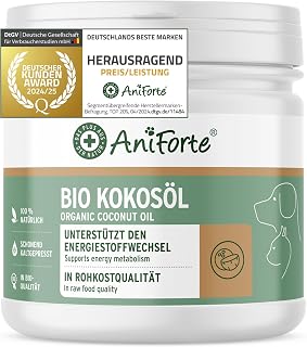 AniForte Bio Kokosöl für Hunde & Katzen 400 ml Lebensmittelqualität – Erste Kaltpressung, Nati…